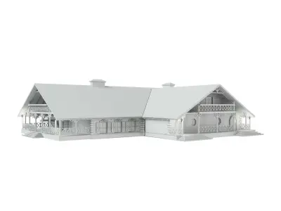 Restaurant of Ukrainian national cuisine low-poly 3D model