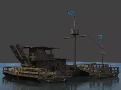 Post Apocalyptic Boat 3D model