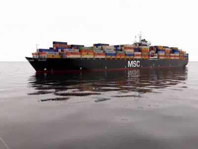 collection container ships  Low-poly 3D model