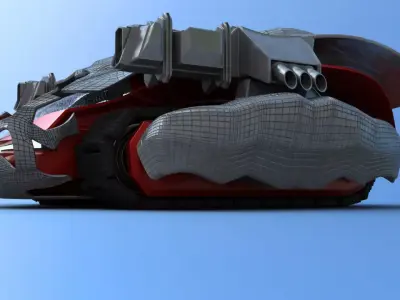 Futuristic Track Drive Battle Tank 3D model