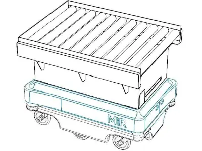 MIR200 Roller Conveyor Top Module 3D model