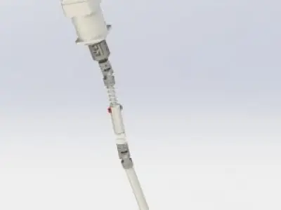 Long lock screw machine 3D model