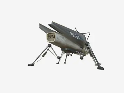 Insect Robot F07 White Black - SciFi Character Design Low-poly 3D model