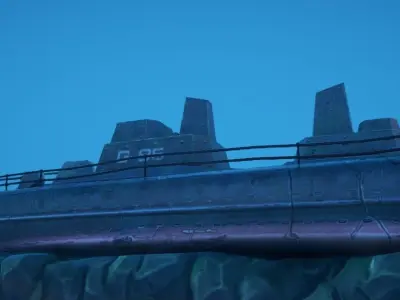 Battleship Shipwreck Low-poly 3D model