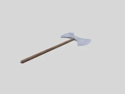 low poly medieval axe 1 Low-poly 3D model