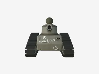 War Tank Cartoon A12 Peacemaker - Military Vehicle Low-poly 3D model