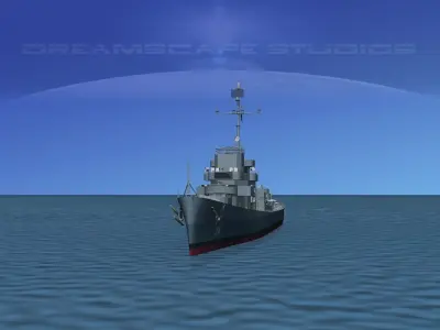 Destroyer Escort DE-211 USS Hubbard 3D model