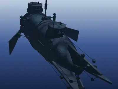 Shilder submarine in sky 3D model