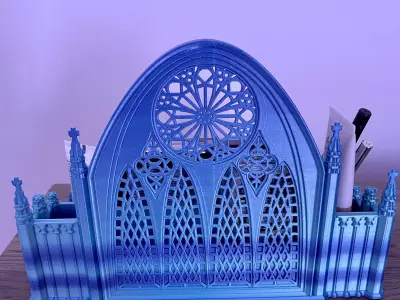 Gothic Cathedral Makeup Holder Non-commercial 3D print model