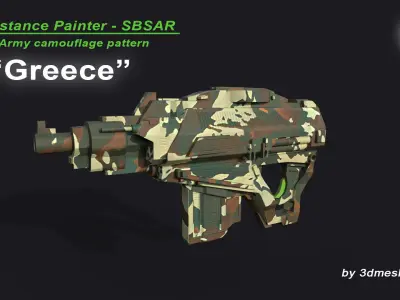 Greece - Army Camouflage Pattern - SBSAR Material 3D model