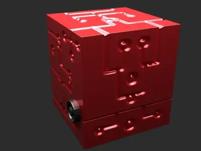low poly evil cube Low-poly 3D model