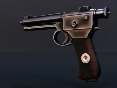 Roth-Steyr M1907 Low-poly 3D model