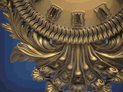 Carved clock for 3D printing and CNC 3D print model 16