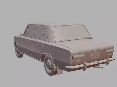 VAZ 2101 Lada 2101 Classic Soviet Car 3D Printable  3D print model