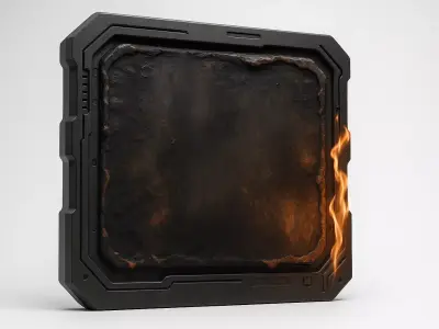 Panel05 Burned Panel With Fire Damage LowPoly LOD Low-poly 3D model