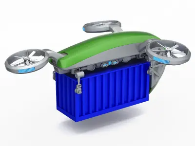 Cargo Quadrocopter  Dron Concept 02 3D model