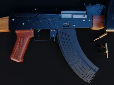 Game-Ready LowPoly model AK-47 3D model