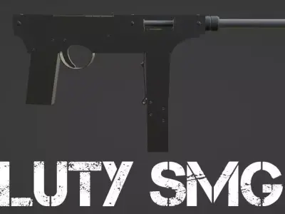 Luty Submachine gun Low-poly 3D model purchase