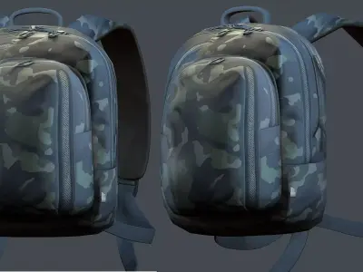 Backpack Camping Generic military human bag storqge baggage Low-poly 3D model 13
