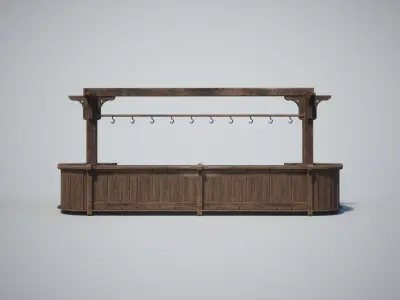 Wood Bar Tavern Low-poly 3D model