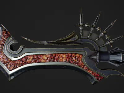 Fantasy staff Low-poly 3D model buy