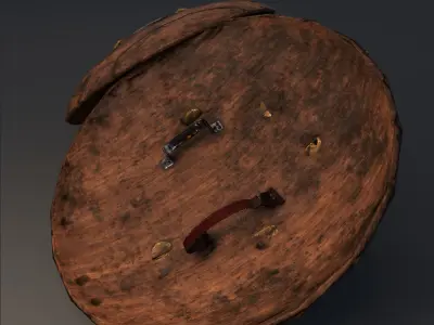 Medieval Shield Low-poly 3D model 17