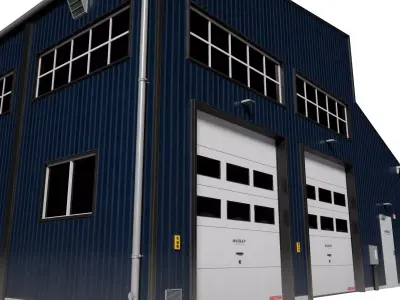  Industrial Building Low-poly 3D model purchase