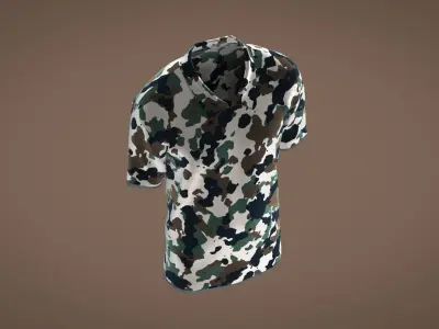 Military Outfit - T-shirt Low-poly 3D model 32