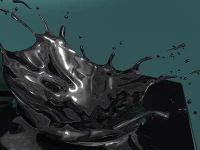 Oil Collision Splash Set of 3 3D model