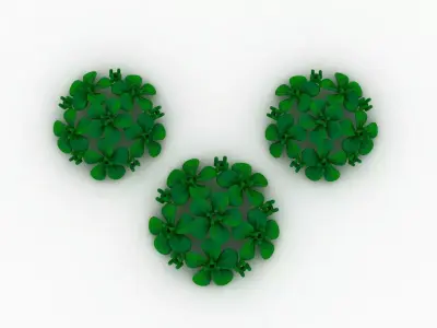 flower pendant set locket set  3D print model