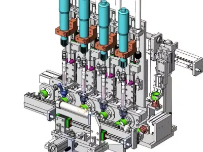 Multi-Head Automatic Screw Locking Machine Mechanism 3D model