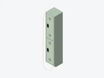 Locker - Plastic - Locka - Classic Extra - Double Tier Low-poly 3D model