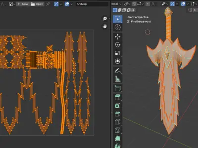 Stylized Fire Weapon Pack- No texture Low-poly 3D model