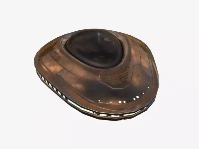 Alien Spaceship UFO C06 Copper - Sci Fi Spacecraft Design Low-poly 3D model