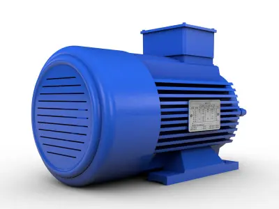 Electric motor 3D model Textured