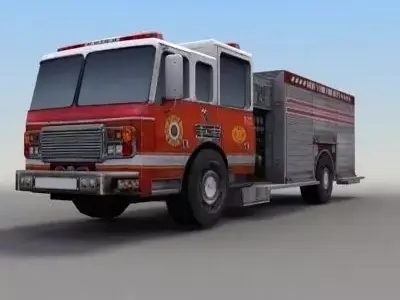 Firetruck fire truck Low-poly 3D model