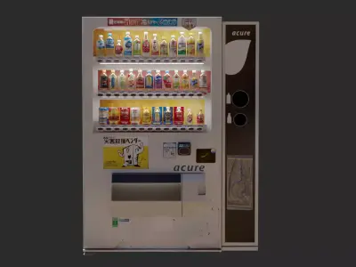 Vending machine Japan Low-poly 3D model