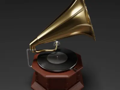 Antique Vintage Gramophone 3D model