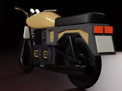 Low poly motorcycle Low-poly 3D model
