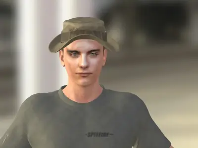 Tobey Maguire as Army Officer Low-poly 3D model