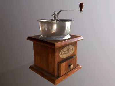  mechanical coffee grinder Low-poly 3D model