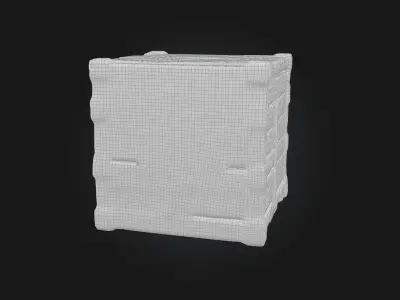 Realistic Cargo Box Model Low-poly 3D model