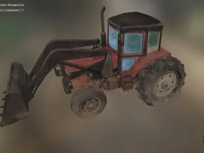 vehicle tractor  Low-poly 3D model