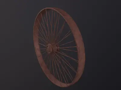 Old Rusty Wheel 3D Model Low-poly 3D model