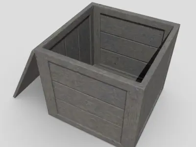 Wooden Box Low-poly 3D model purchase