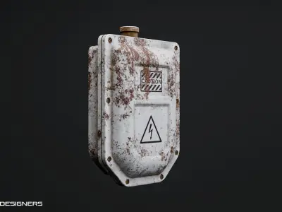 Rusty Electrical Switch Box Low-poly 3D model