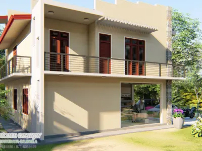 Modern commercial and residential building 3D model
