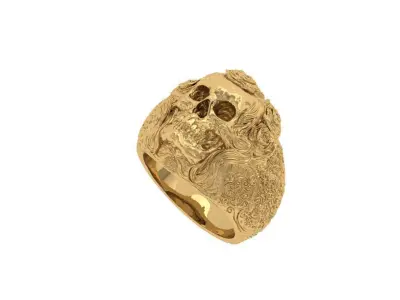 Skull Ring 3D print model 4