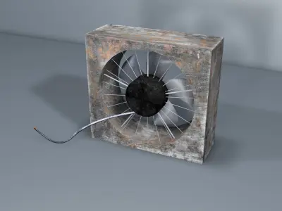 Old Fan - industrial Fan Free low-poly 3D model