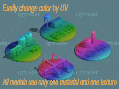 Low Poly Water Cleaning Isometric Low-poly 3D model